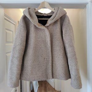 Hooded teddy jacket